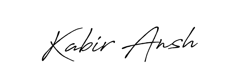 The best way (Antro_Vectra_Bolder) to make a short signature is to pick only two or three words in your name. The name Kabir Ansh include a total of six letters. For converting this name. Kabir Ansh signature style 7 images and pictures png