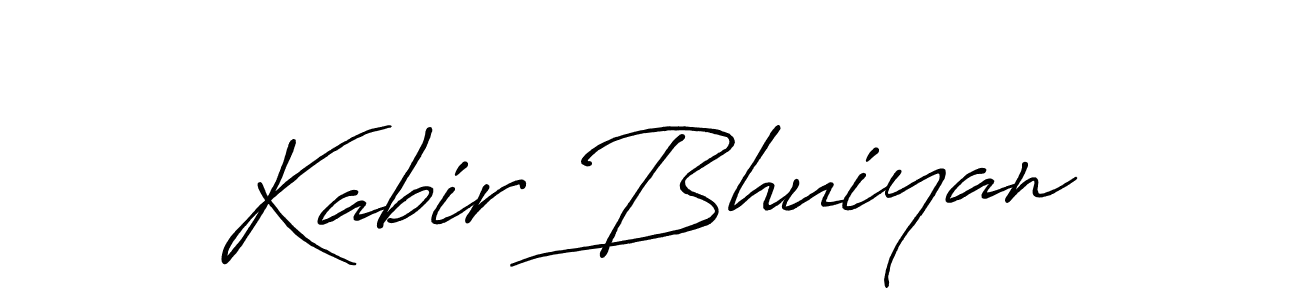 Create a beautiful signature design for name Kabir Bhuiyan. With this signature (Antro_Vectra_Bolder) fonts, you can make a handwritten signature for free. Kabir Bhuiyan signature style 7 images and pictures png