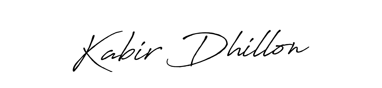 Create a beautiful signature design for name Kabir Dhillon. With this signature (Antro_Vectra_Bolder) fonts, you can make a handwritten signature for free. Kabir Dhillon signature style 7 images and pictures png