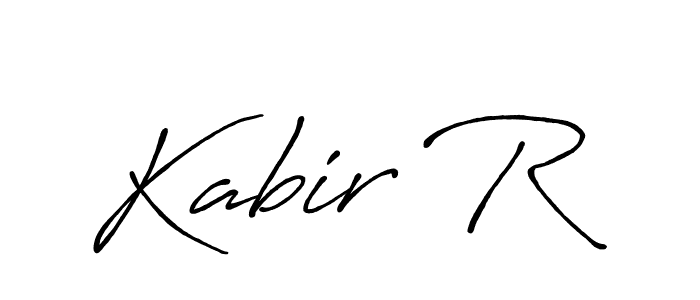 Use a signature maker to create a handwritten signature online. With this signature software, you can design (Antro_Vectra_Bolder) your own signature for name Kabir R. Kabir R signature style 7 images and pictures png