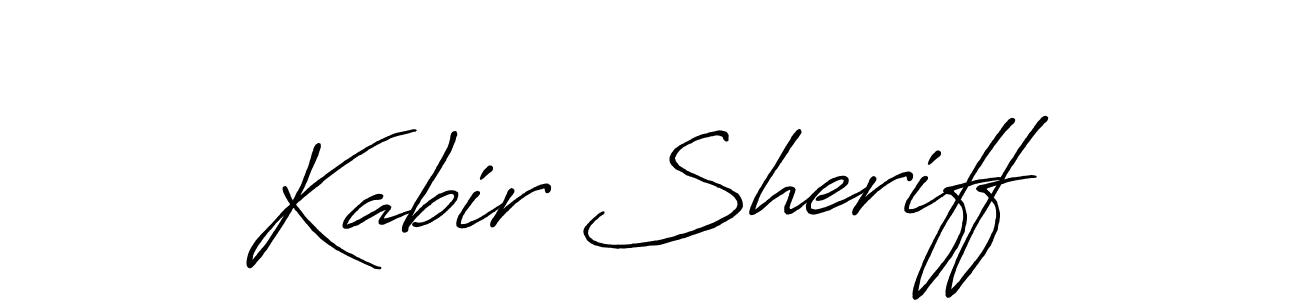 Use a signature maker to create a handwritten signature online. With this signature software, you can design (Antro_Vectra_Bolder) your own signature for name Kabir Sheriff. Kabir Sheriff signature style 7 images and pictures png