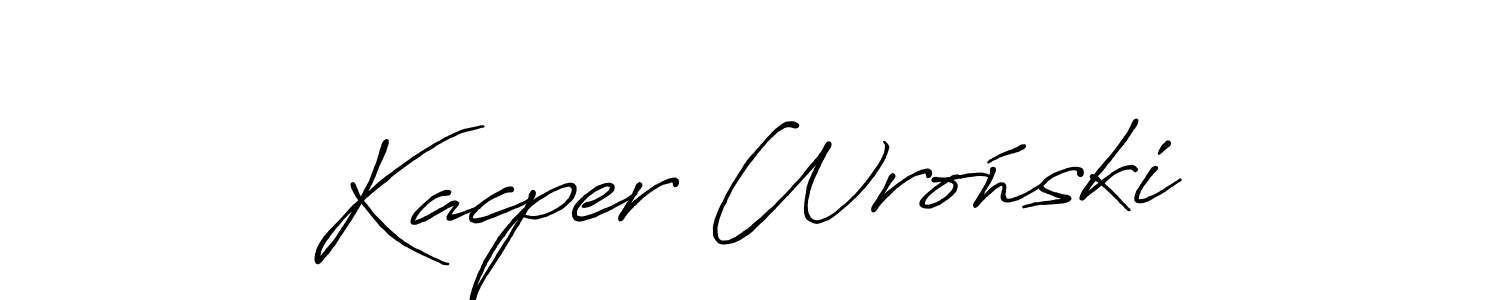 How to make Kacper Wroński name signature. Use Antro_Vectra_Bolder style for creating short signs online. This is the latest handwritten sign. Kacper Wroński signature style 7 images and pictures png