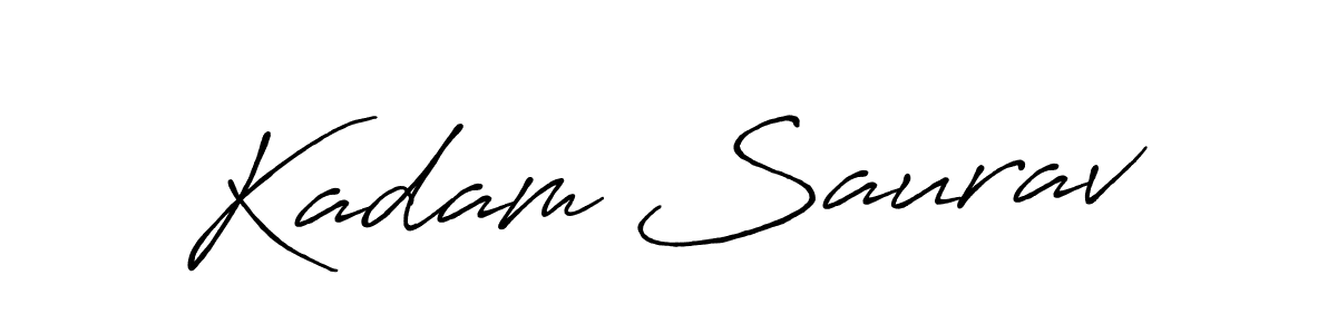 How to make Kadam Saurav name signature. Use Antro_Vectra_Bolder style for creating short signs online. This is the latest handwritten sign. Kadam Saurav signature style 7 images and pictures png