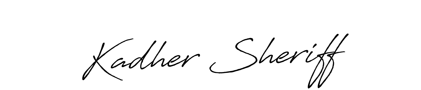 Make a beautiful signature design for name Kadher Sheriff. With this signature (Antro_Vectra_Bolder) style, you can create a handwritten signature for free. Kadher Sheriff signature style 7 images and pictures png