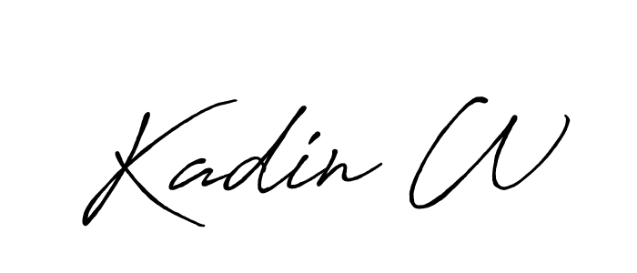 Create a beautiful signature design for name Kadin W. With this signature (Antro_Vectra_Bolder) fonts, you can make a handwritten signature for free. Kadin W signature style 7 images and pictures png
