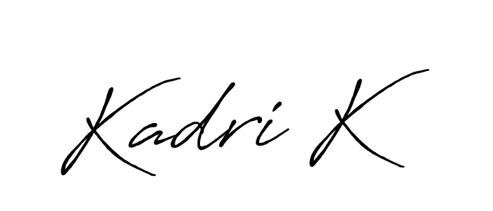 Create a beautiful signature design for name Kadri K. With this signature (Antro_Vectra_Bolder) fonts, you can make a handwritten signature for free. Kadri K signature style 7 images and pictures png