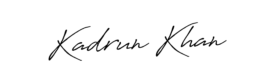 How to make Kadrun Khan name signature. Use Antro_Vectra_Bolder style for creating short signs online. This is the latest handwritten sign. Kadrun Khan signature style 7 images and pictures png