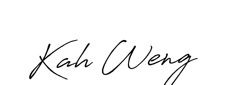 How to make Kah Weng name signature. Use Antro_Vectra_Bolder style for creating short signs online. This is the latest handwritten sign. Kah Weng signature style 7 images and pictures png