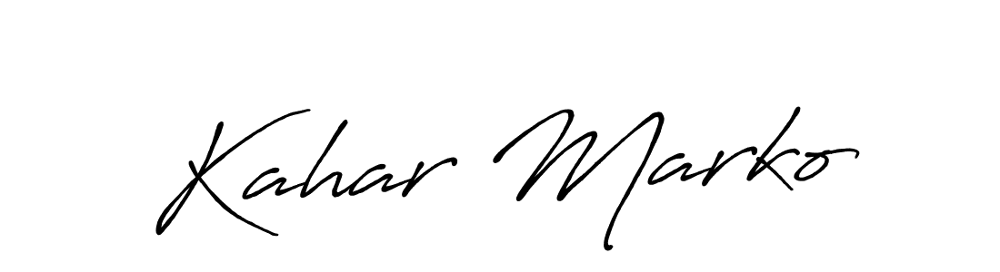 Make a beautiful signature design for name Kahar Marko. With this signature (Antro_Vectra_Bolder) style, you can create a handwritten signature for free. Kahar Marko signature style 7 images and pictures png