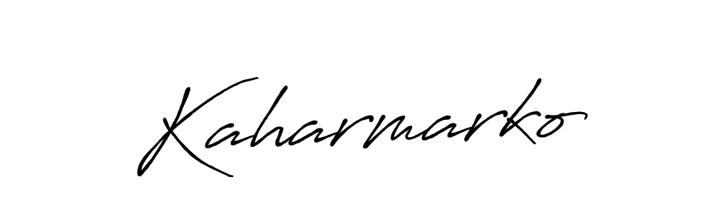 The best way (Antro_Vectra_Bolder) to make a short signature is to pick only two or three words in your name. The name Kaharmarko include a total of six letters. For converting this name. Kaharmarko signature style 7 images and pictures png