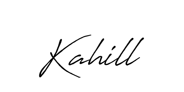 Design your own signature with our free online signature maker. With this signature software, you can create a handwritten (Antro_Vectra_Bolder) signature for name Kahill. Kahill signature style 7 images and pictures png