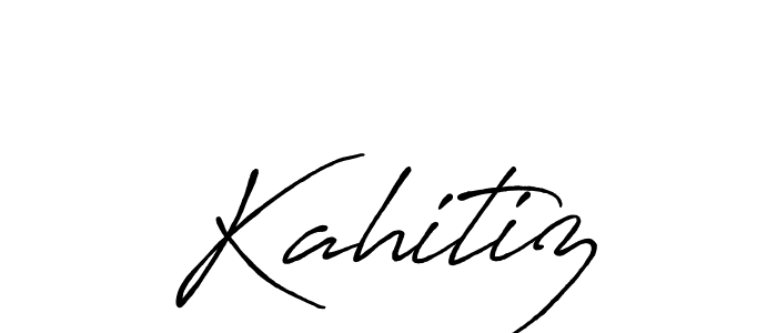 How to make Kahitiz signature? Antro_Vectra_Bolder is a professional autograph style. Create handwritten signature for Kahitiz name. Kahitiz signature style 7 images and pictures png