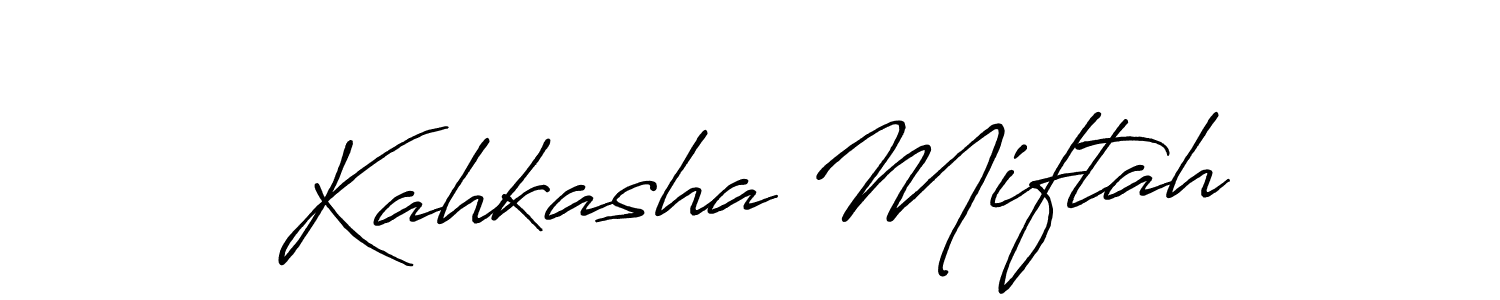 Also You can easily find your signature by using the search form. We will create Kahkasha Miftah name handwritten signature images for you free of cost using Antro_Vectra_Bolder sign style. Kahkasha Miftah signature style 7 images and pictures png