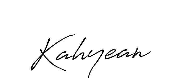 Create a beautiful signature design for name Kahyean. With this signature (Antro_Vectra_Bolder) fonts, you can make a handwritten signature for free. Kahyean signature style 7 images and pictures png