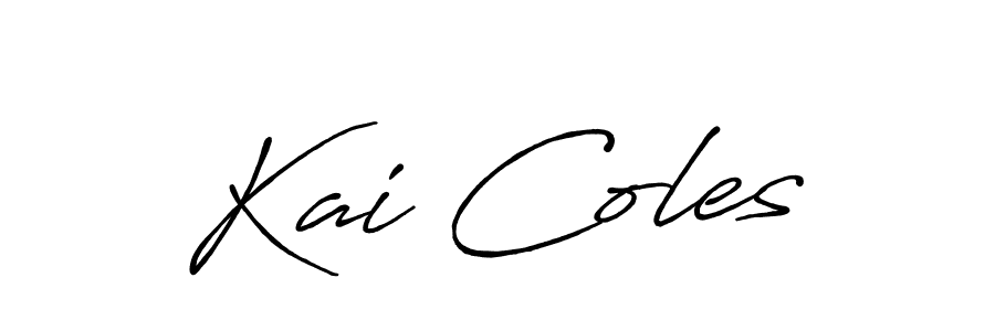 Use a signature maker to create a handwritten signature online. With this signature software, you can design (Antro_Vectra_Bolder) your own signature for name Kai Coles. Kai Coles signature style 7 images and pictures png