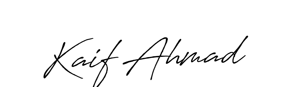 Also we have Kaif Ahmad name is the best signature style. Create professional handwritten signature collection using Antro_Vectra_Bolder autograph style. Kaif Ahmad signature style 7 images and pictures png