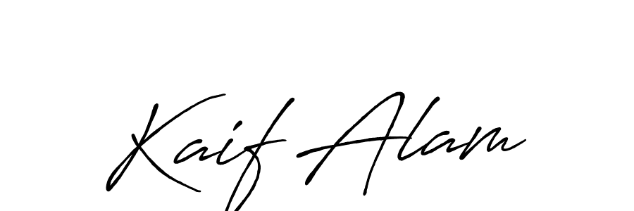 Kaif Alam stylish signature style. Best Handwritten Sign (Antro_Vectra_Bolder) for my name. Handwritten Signature Collection Ideas for my name Kaif Alam. Kaif Alam signature style 7 images and pictures png