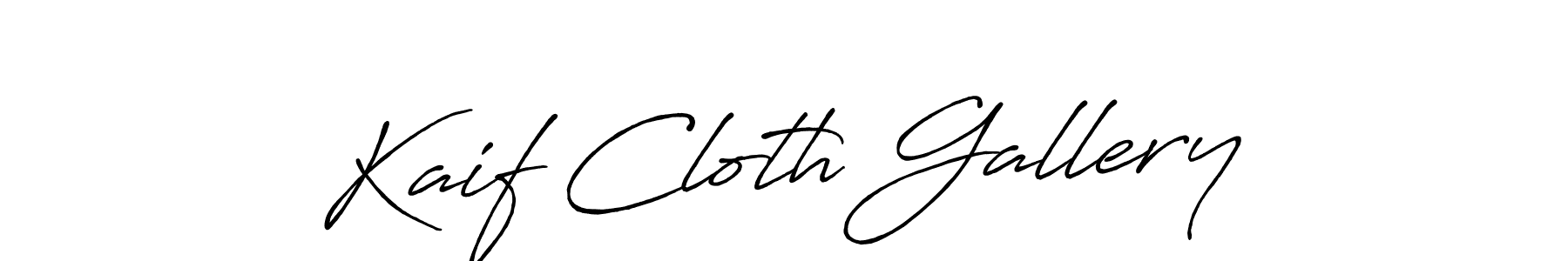 Use a signature maker to create a handwritten signature online. With this signature software, you can design (Antro_Vectra_Bolder) your own signature for name Kaif Cloth Gallery. Kaif Cloth Gallery signature style 7 images and pictures png