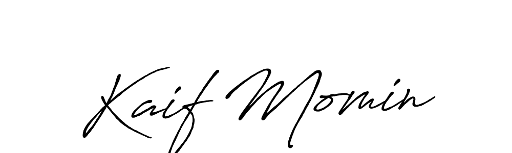 Make a beautiful signature design for name Kaif Momin. With this signature (Antro_Vectra_Bolder) style, you can create a handwritten signature for free. Kaif Momin signature style 7 images and pictures png