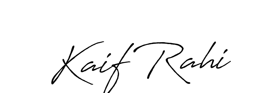 The best way (Antro_Vectra_Bolder) to make a short signature is to pick only two or three words in your name. The name Kaif Rahi include a total of six letters. For converting this name. Kaif Rahi signature style 7 images and pictures png