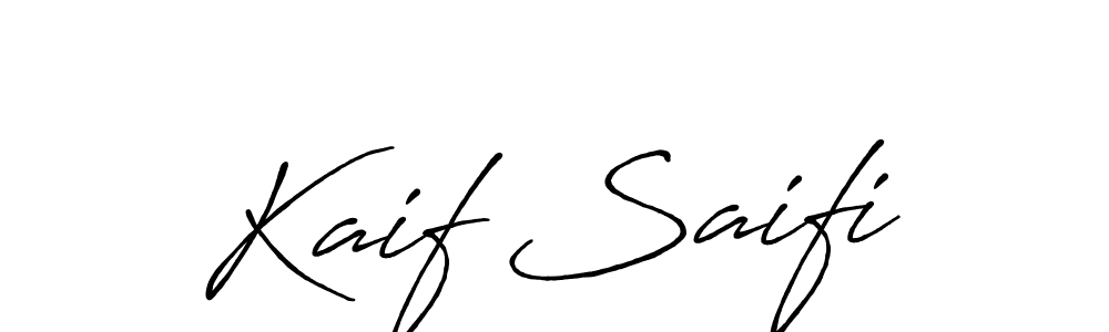 Use a signature maker to create a handwritten signature online. With this signature software, you can design (Antro_Vectra_Bolder) your own signature for name Kaif Saifi. Kaif Saifi signature style 7 images and pictures png