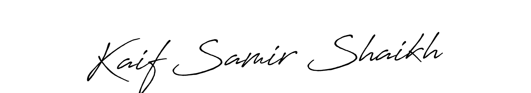 Use a signature maker to create a handwritten signature online. With this signature software, you can design (Antro_Vectra_Bolder) your own signature for name Kaif Samir Shaikh. Kaif Samir Shaikh signature style 7 images and pictures png