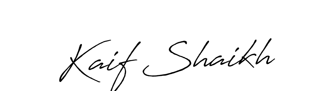 How to make Kaif Shaikh name signature. Use Antro_Vectra_Bolder style for creating short signs online. This is the latest handwritten sign. Kaif Shaikh signature style 7 images and pictures png