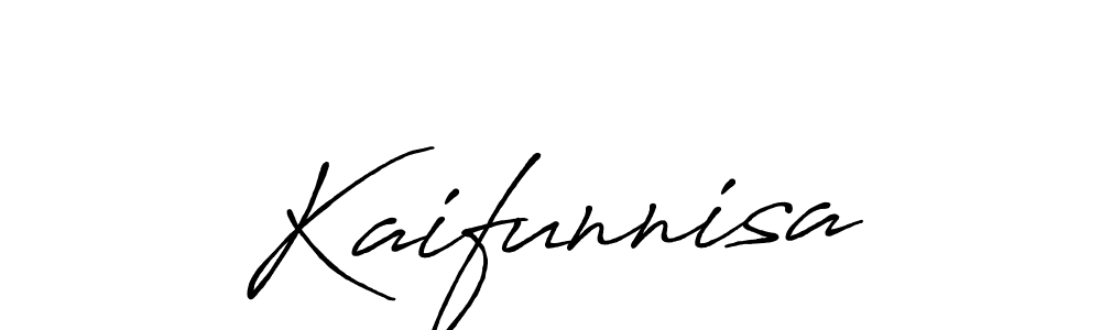 Create a beautiful signature design for name Kaifunnisa. With this signature (Antro_Vectra_Bolder) fonts, you can make a handwritten signature for free. Kaifunnisa signature style 7 images and pictures png