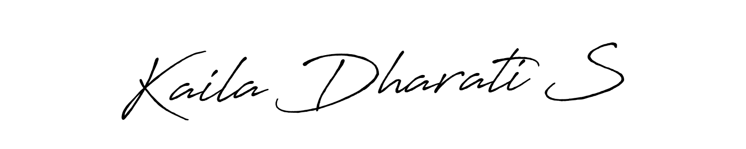 Create a beautiful signature design for name Kaila Dharati S. With this signature (Antro_Vectra_Bolder) fonts, you can make a handwritten signature for free. Kaila Dharati S signature style 7 images and pictures png