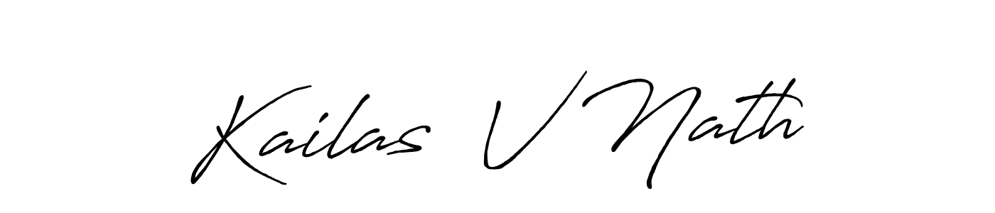 Similarly Antro_Vectra_Bolder is the best handwritten signature design. Signature creator online .You can use it as an online autograph creator for name Kailas  V Nath. Kailas  V Nath signature style 7 images and pictures png