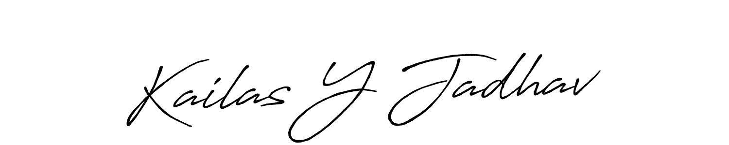 Design your own signature with our free online signature maker. With this signature software, you can create a handwritten (Antro_Vectra_Bolder) signature for name Kailas Y Jadhav. Kailas Y Jadhav signature style 7 images and pictures png