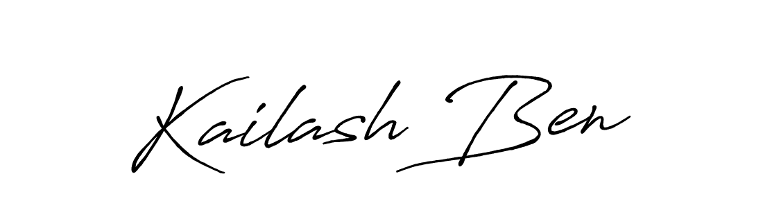 How to make Kailash Ben name signature. Use Antro_Vectra_Bolder style for creating short signs online. This is the latest handwritten sign. Kailash Ben signature style 7 images and pictures png