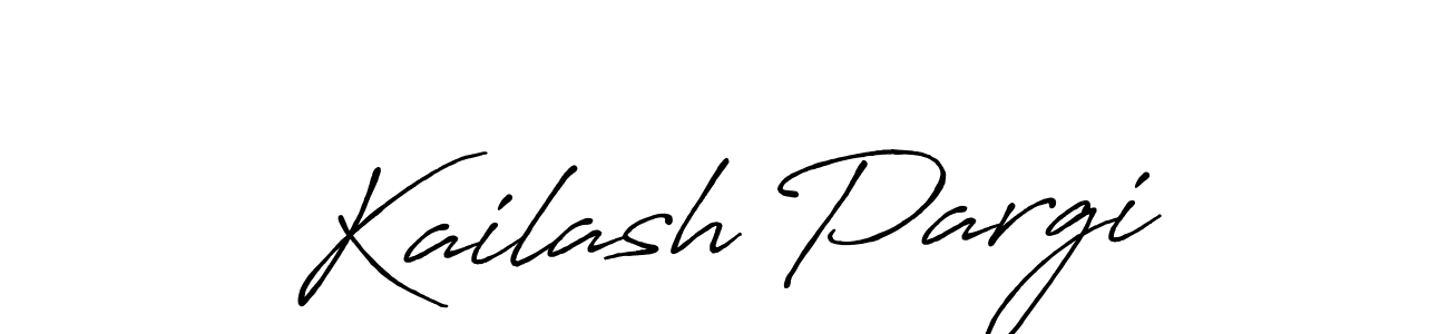 Make a beautiful signature design for name Kailash Pargi. With this signature (Antro_Vectra_Bolder) style, you can create a handwritten signature for free. Kailash Pargi signature style 7 images and pictures png