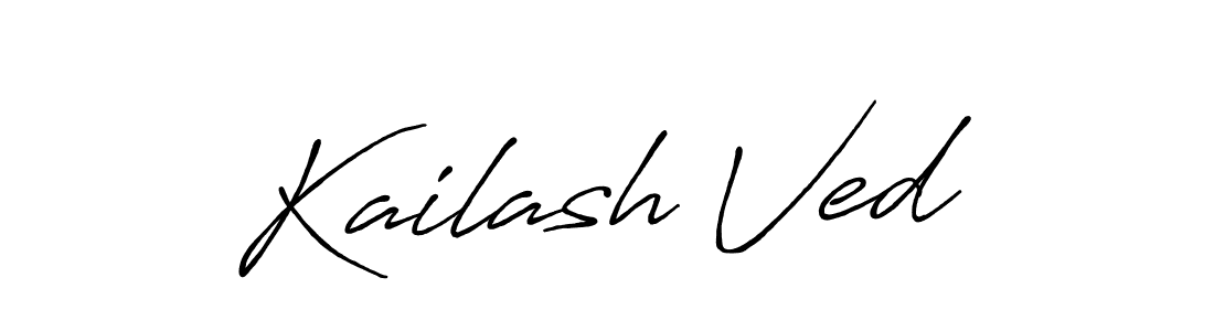Make a beautiful signature design for name Kailash Ved. With this signature (Antro_Vectra_Bolder) style, you can create a handwritten signature for free. Kailash Ved signature style 7 images and pictures png