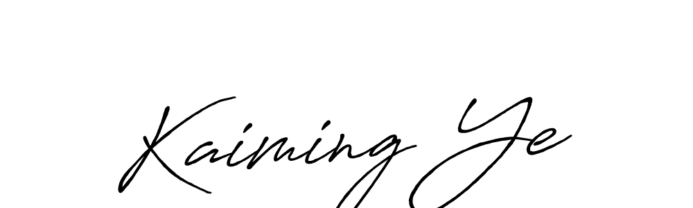 How to make Kaiming Ye name signature. Use Antro_Vectra_Bolder style for creating short signs online. This is the latest handwritten sign. Kaiming Ye signature style 7 images and pictures png