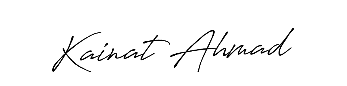 Design your own signature with our free online signature maker. With this signature software, you can create a handwritten (Antro_Vectra_Bolder) signature for name Kainat Ahmad. Kainat Ahmad signature style 7 images and pictures png