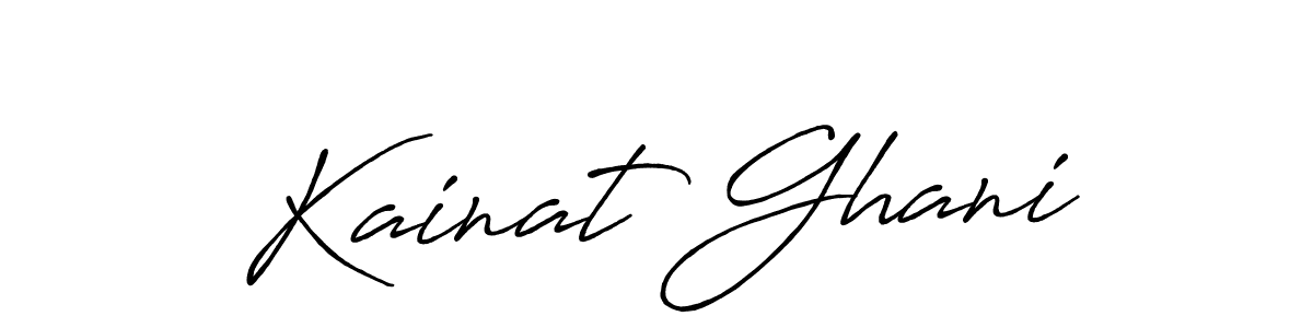 Make a beautiful signature design for name Kainat Ghani. With this signature (Antro_Vectra_Bolder) style, you can create a handwritten signature for free. Kainat Ghani signature style 7 images and pictures png