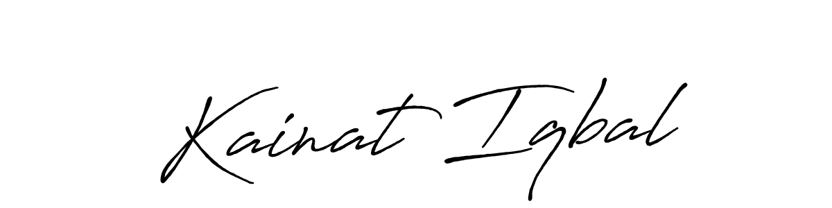 This is the best signature style for the Kainat Iqbal name. Also you like these signature font (Antro_Vectra_Bolder). Mix name signature. Kainat Iqbal signature style 7 images and pictures png