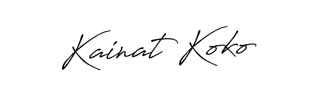 Antro_Vectra_Bolder is a professional signature style that is perfect for those who want to add a touch of class to their signature. It is also a great choice for those who want to make their signature more unique. Get Kainat Koko name to fancy signature for free. Kainat Koko signature style 7 images and pictures png