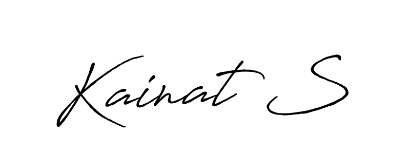 Use a signature maker to create a handwritten signature online. With this signature software, you can design (Antro_Vectra_Bolder) your own signature for name Kainat S. Kainat S signature style 7 images and pictures png