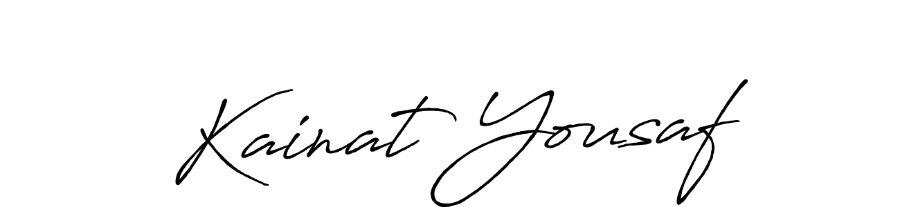 The best way (Antro_Vectra_Bolder) to make a short signature is to pick only two or three words in your name. The name Kainat Yousaf include a total of six letters. For converting this name. Kainat Yousaf signature style 7 images and pictures png