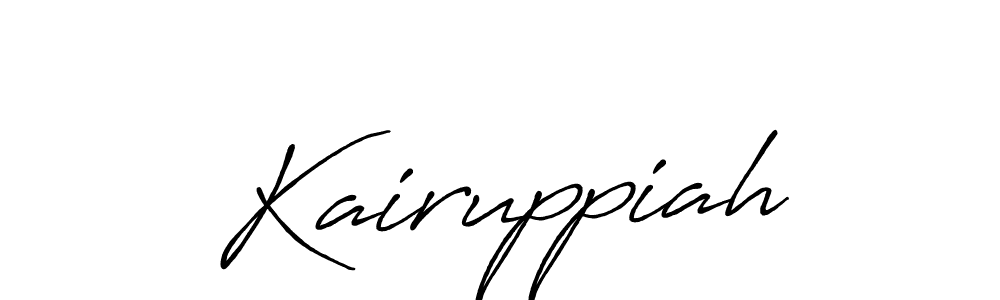 How to make Kairuppiah name signature. Use Antro_Vectra_Bolder style for creating short signs online. This is the latest handwritten sign. Kairuppiah signature style 7 images and pictures png