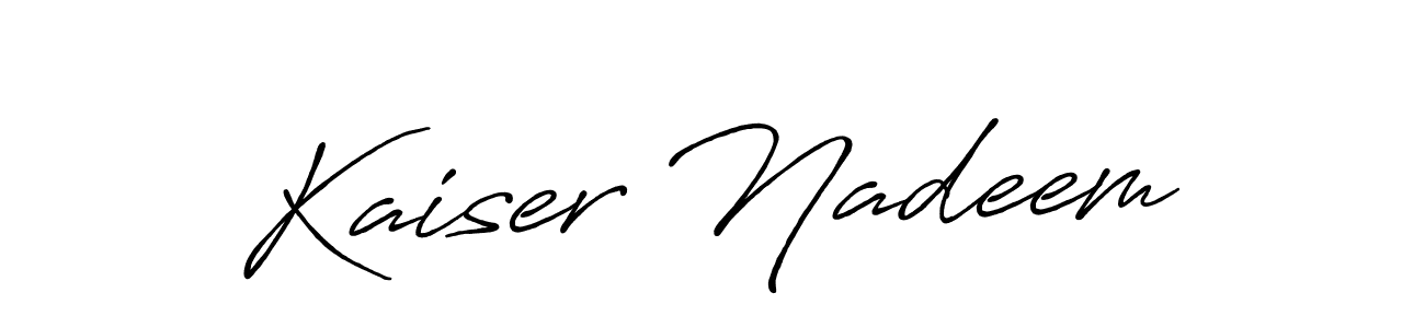 The best way (Antro_Vectra_Bolder) to make a short signature is to pick only two or three words in your name. The name Kaiser Nadeem include a total of six letters. For converting this name. Kaiser Nadeem signature style 7 images and pictures png