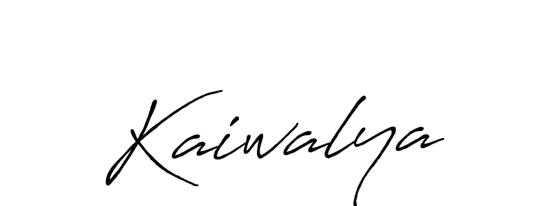 How to make Kaiwalya name signature. Use Antro_Vectra_Bolder style for creating short signs online. This is the latest handwritten sign. Kaiwalya signature style 7 images and pictures png