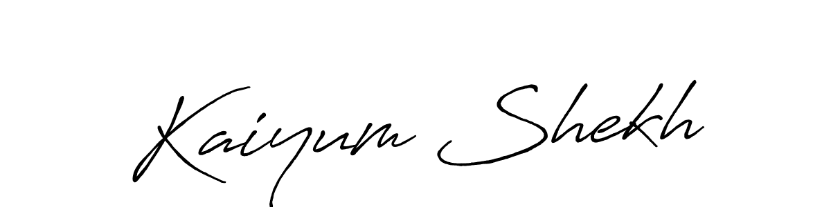 This is the best signature style for the Kaiyum Shekh name. Also you like these signature font (Antro_Vectra_Bolder). Mix name signature. Kaiyum Shekh signature style 7 images and pictures png