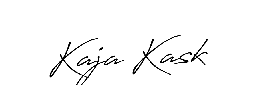 How to make Kaja Kask name signature. Use Antro_Vectra_Bolder style for creating short signs online. This is the latest handwritten sign. Kaja Kask signature style 7 images and pictures png