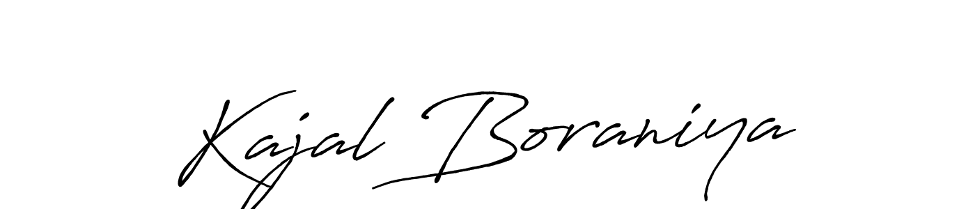 Design your own signature with our free online signature maker. With this signature software, you can create a handwritten (Antro_Vectra_Bolder) signature for name Kajal Boraniya. Kajal Boraniya signature style 7 images and pictures png