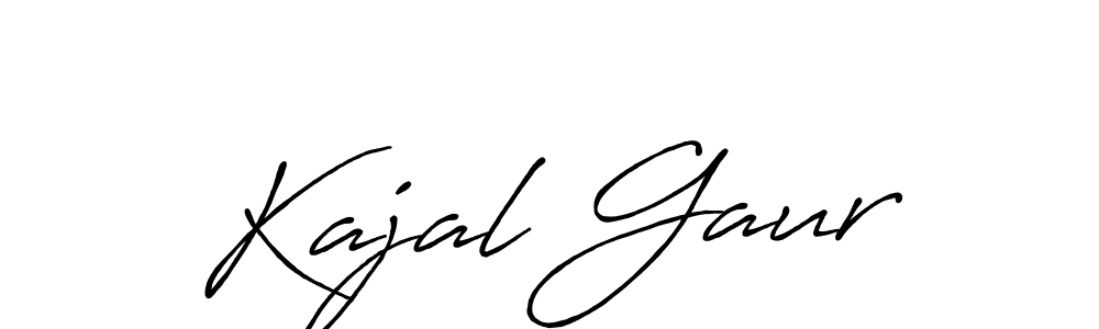 How to make Kajal Gaur name signature. Use Antro_Vectra_Bolder style for creating short signs online. This is the latest handwritten sign. Kajal Gaur signature style 7 images and pictures png