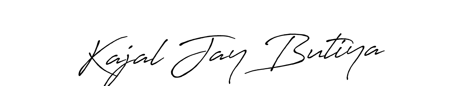 The best way (Antro_Vectra_Bolder) to make a short signature is to pick only two or three words in your name. The name Kajal Jay Butiya include a total of six letters. For converting this name. Kajal Jay Butiya signature style 7 images and pictures png