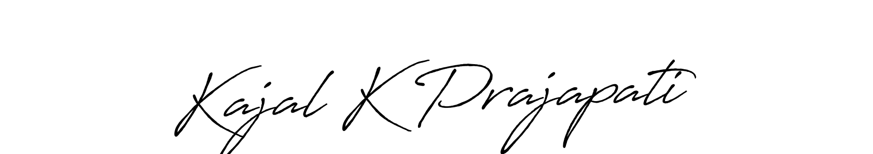 Create a beautiful signature design for name Kajal K Prajapati. With this signature (Antro_Vectra_Bolder) fonts, you can make a handwritten signature for free. Kajal K Prajapati signature style 7 images and pictures png